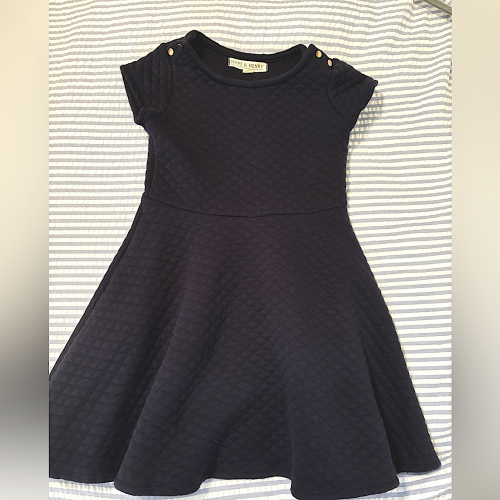 Navy blue quilted Hope & Henry dress